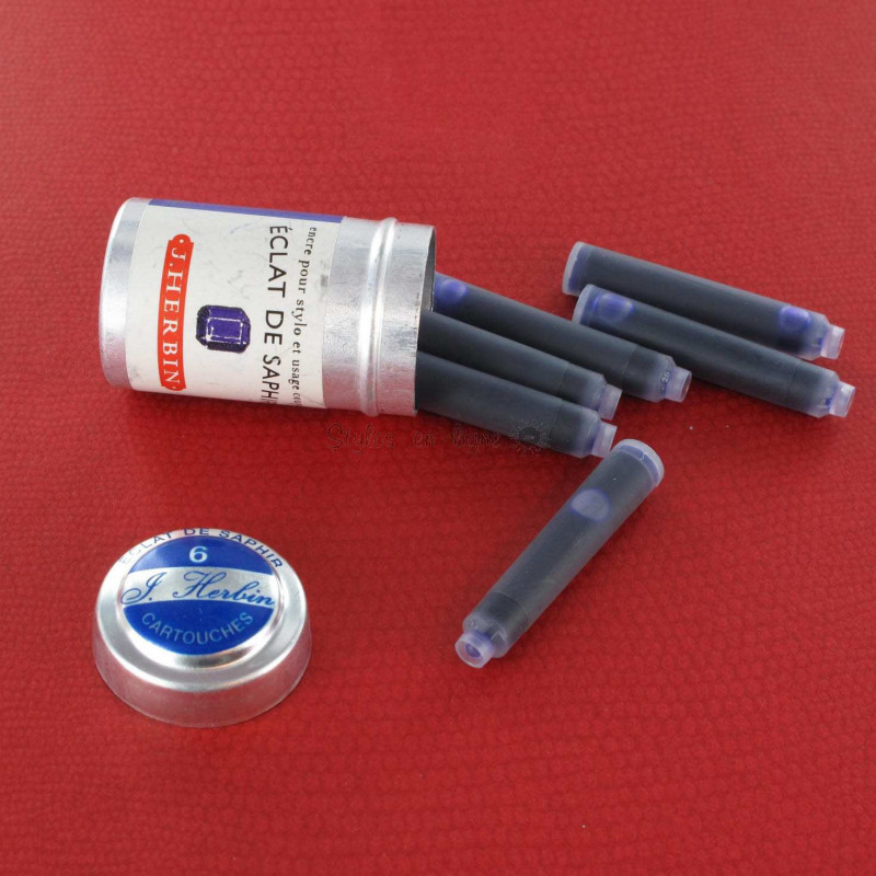 Cartouches d'encre J. Herbin® Eclat de saphir Boite de 6 Cartouches d'encre J. Herbin® Eclat de saphir Boite de 6