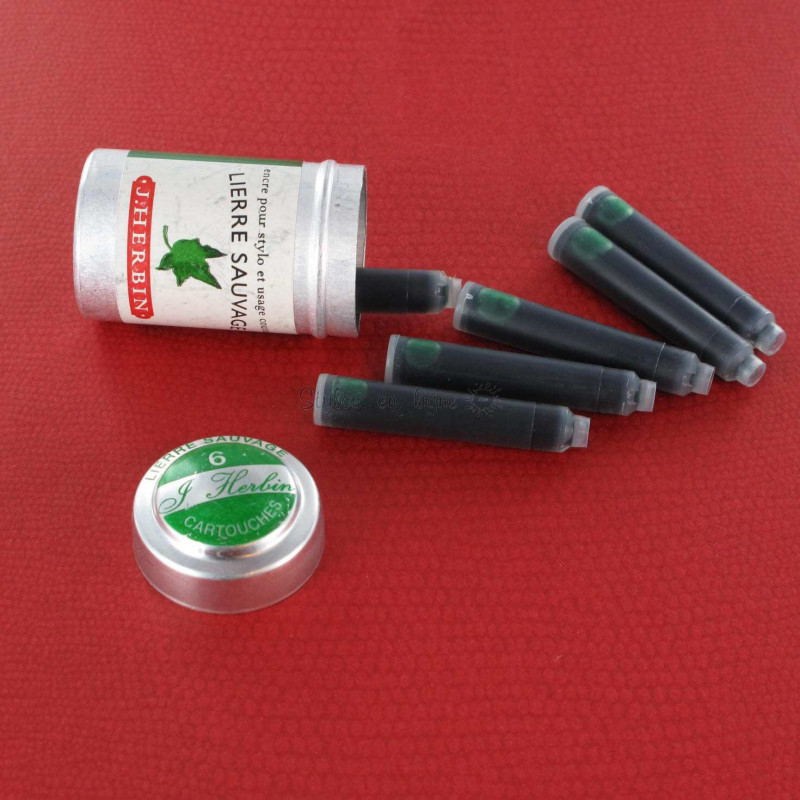 Cartouches d'encre J. Herbin® Lierre Sauvage Boite de 6 Cartouches d'encre J. Herbin® Lierre Sauvage Boite de 6