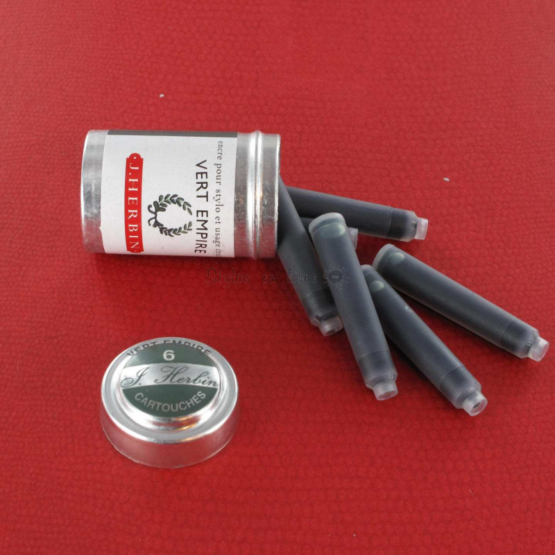 Cartouches d'encre J. Herbin® Vert Empire Boite de 6 Cartouches d'encre J. Herbin® Vert Empire Boite de 6