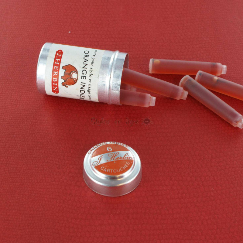 Cartouches d'encre J. Herbin® Orange Indien Boite de 6 Cartouches d'encre J. Herbin® Orange Indien Boite de 6