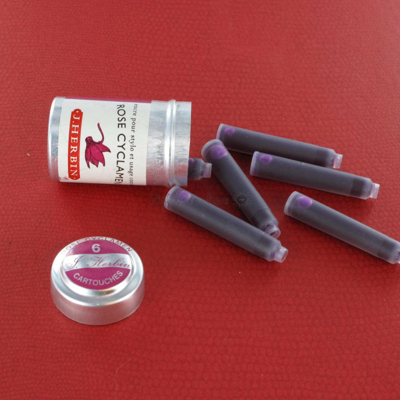Cartouches d'encre J. Herbin® Rose Cyclamen Boite de 6 Cartouches d'encre J. Herbin® Rose Cyclamen Boite de 6