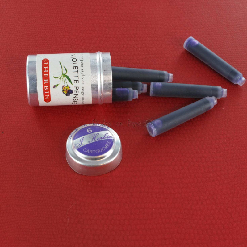 Cartouches d'encre J. Herbin® Violette Pensée Boite de 6 Cartouches d'encre J. Herbin® Violette Pensée Boite de 6