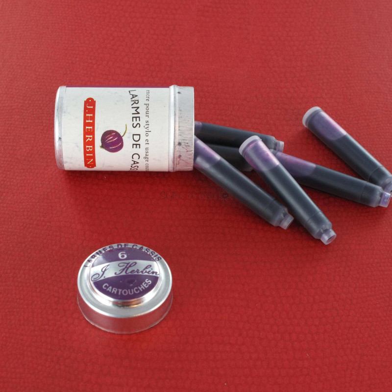 Cartouches d'encre J. Herbin® Larmes de Cassis Boite de 6 Cartouches d'encre J. Herbin® Larmes de Cassis Boite de 6
