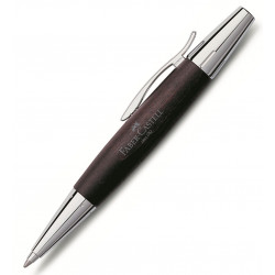 STYLO BILLE "e-motion" moka (poirier brun foncé) ,métal chromé