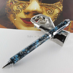 Stylo Bille Enzo Varini® "Ashley" Bleu fleuri