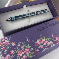 Stylo Bille Enzo Varini® "Ashley" Bleu fleuri
