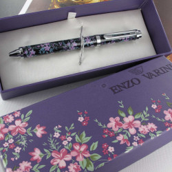 Stylo Bille Enzo Varini® "Ashley" Noir fleuri 