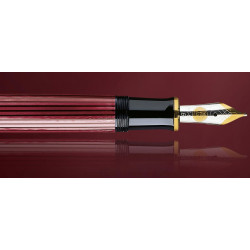 Stylo Plume Pelikan® "Souverain 600" Noir/Rouge Or mécanisme à piston et plume Or 14 Ct