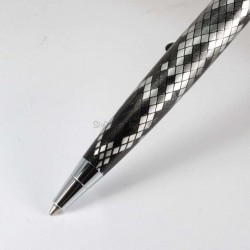 Stylo Bille Enzo Varini "GUSTINO" Micro Losange Noir / Chrome