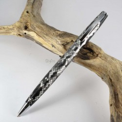Stylo Bille Enzo Varini "GUSTINO" Micro Losange Noir / Chrome