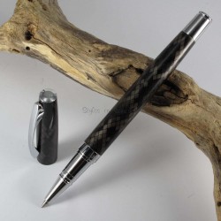 Stylo Roller Enzo Varini "GUSTINO" Micro Losange Noir / Gun