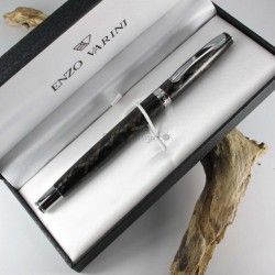 Stylo Roller Enzo Varini "GUSTINO" Micro Losange Noir / Gun