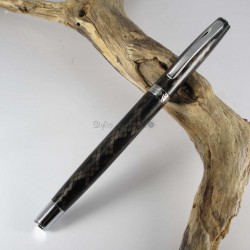 Stylo Roller Enzo Varini "GUSTINO" Micro Losange Noir / Gun