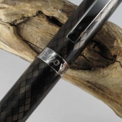 Stylo Roller Enzo Varini "GUSTINO" Micro Losange Noir / Gun