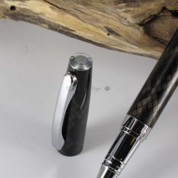 Stylo Roller Enzo Varini "GUSTINO" Micro Losange Noir / Gun