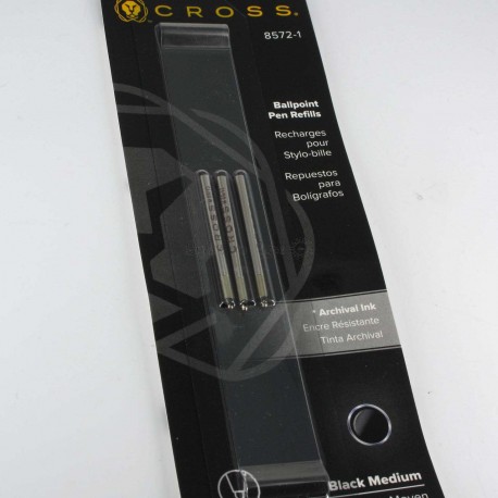 (Lot de 3) Recharges de Stylos Billes Matrix Cross® Noir (Moyen) (Lot de 3) Recharges de Stylos Billes Matrix Cross® Noir (Moyen)