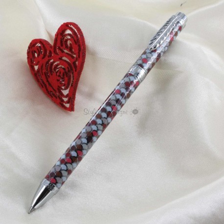 Stylo Bille Avenue Montaigne® "Cobblestones" Rose/Violet Stylo Bille Avenue Montaigne® "Cobblestones" Rose/Violet