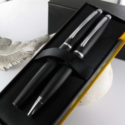 Parure Plume & Bille Cross® "Calais" Noir Mat