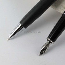 Parure Plume & Bille Cross® "Calais" Noir Mat