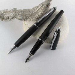 Parure Plume & Bille Cross® "Calais" Noir Mat