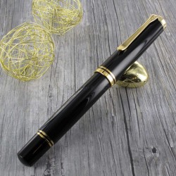 Stylo Plume Pélikan® Noir mécanisme à piston et plume Or 18 K "SOUVERAN 1000"