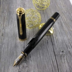 Stylo Plume Pélikan® Noir mécanisme à piston et plume Or 18 K "SOUVERAN 1000"