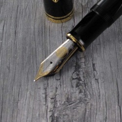 Stylo Plume Pélikan® Noir mécanisme à piston et plume Or 18 K "SOUVERAN 1000"
