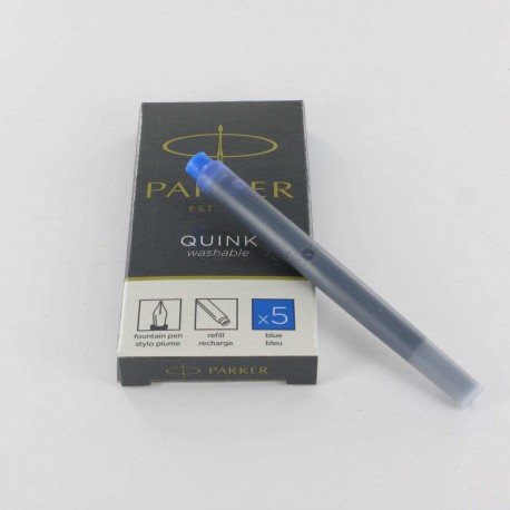 Cartouches Bleues effaçables Parker Quink- Boite de 5 Cartouches Bleues effaçables Parker Quink- Boite de 5