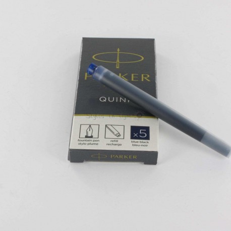 Cartouches Bleues-Noires Parker Quink - Boite de 5 Cartouches Bleues-Noires Parker Quink - Boite de 5