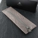 Trousse Plate Cuir Mignon® Python Métal Perle