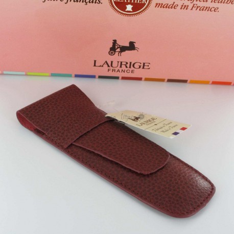Etui Cuir Laurige® Bordeaux 2 Stylos Etui Cuir Laurige® Bordeaux 2 Stylos