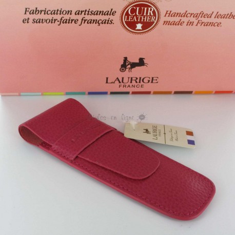 Etui Cuir Laurige® Fuschia 2 Stylos Etui Cuir Laurige® Fuschia 2 Stylos