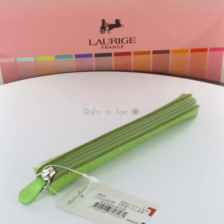 Etui-Trousse Cuir Laurige® Pistache Etui-Trousse Cuir Laurige® Pistache