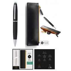 Coffret stylo Bille et Etui TrackR Cross® "Calais" Noir