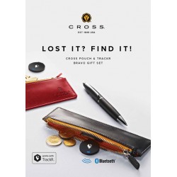 Coffret stylo Bille et Etui TrackR Cross® "Calais" Noir