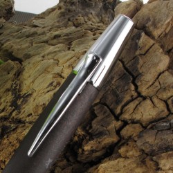 STYLO BILLE "e-motion" moka (poirier brun foncé) ,métal chromé