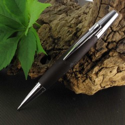 STYLO BILLE "e-motion" moka (poirier brun foncé) ,métal chromé
