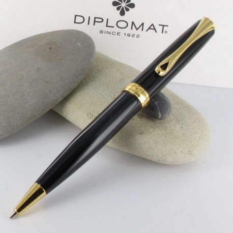 Stylo Bille Diplomat® Excellence A Laqué Noir Doré Stylo Bille Diplomat® Excellence A Laqué Noir Doré