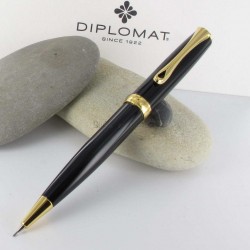 Stylo Portemine 0,7 mm Diplomat® Excellence A Laqué Noir Doré