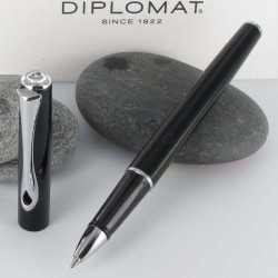 Stylo Roller Diplomat® Traveller Noir Laqué