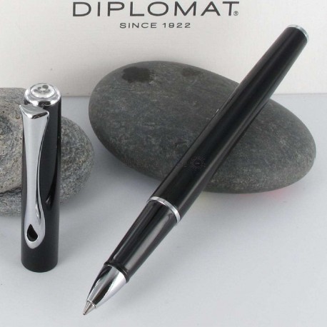 Stylo Roller Diplomat® Traveller Noir Laqué Stylo Roller Diplomat® Traveller Noir Laqué