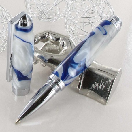 Stylo Roller Recife® Pearl Soyouz Bleu Blanc Stylo Roller Recife® Pearl Soyouz Bleu Blanc