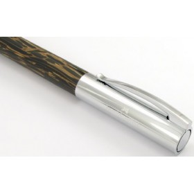 1-STYLO PLUME "Ambition"bois de cocotier,attributs chromés