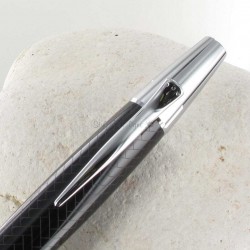 Coffret cadeau Stylo Bille Faber Castell® "e-motion" Noir Parquet + Etui Cuir