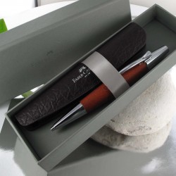 Collection "E-MOTION" Bois poirier et métal chromé STYLO-BILLE automne