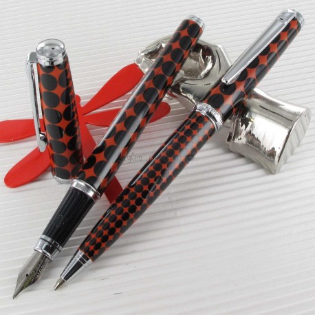 Parure Stylos Plume & Bille Daniel Hechter® "Challenger" Pop Dots Parure Stylos Plume & Bille Daniel Hechter® "Challenger" Pop Dots