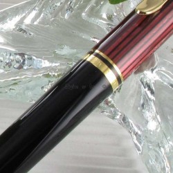 Stylo Bille Pélikan® "Souverain K400" Noir/Rouge Plaqué O 24 Cts