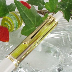 Stylo Bille Pélikan® "Souverain K400" Ecaille/Blanc Plaqué O 24 Cts