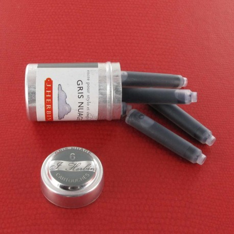 Cartouches d'encre J. Herbin® Gris Nuage Boite de 6 Cartouches d'encre J. Herbin® Gris Nuage Boite de 6
