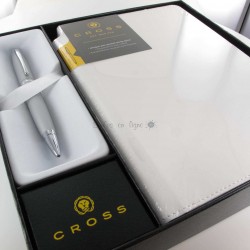 Coffret Stylo Bille Cross® Calais Acier + Carnet A5 Noir Cross®